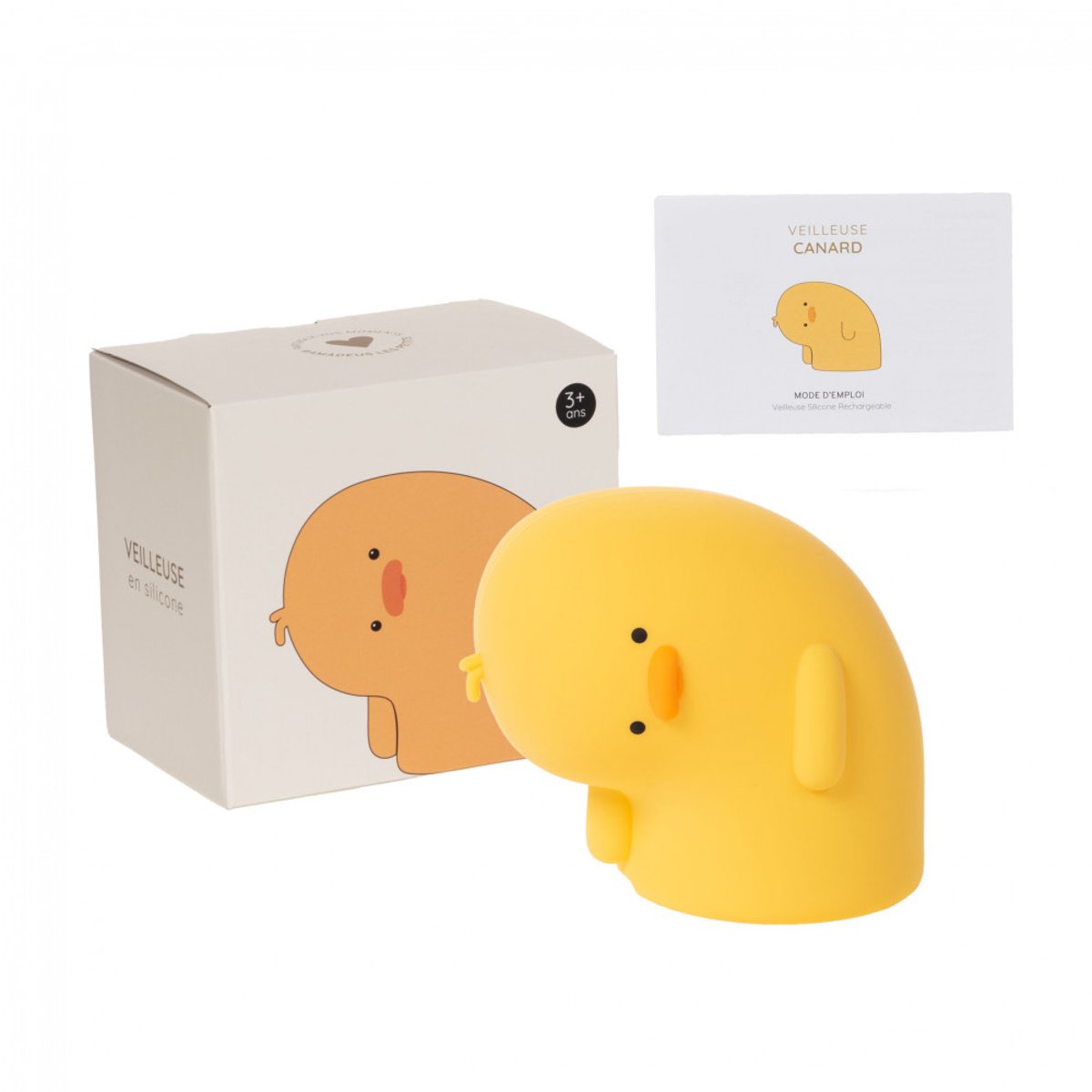 Veilleuse Canard en silicone - Rechargeable jaune, AMADEUS