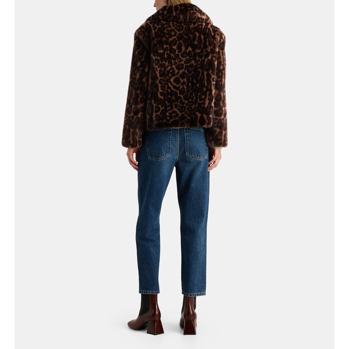 Manteau court fox leo marron foncé, GALERIES LAFAYETTE
