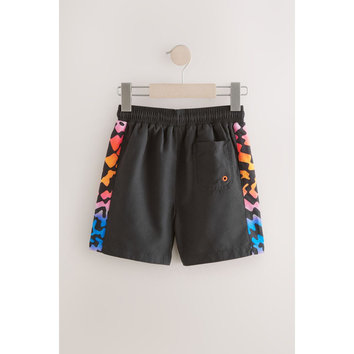 Short de bain imprimé damier noir, NEXT