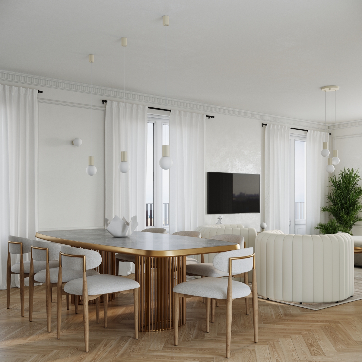 Suspension Aluminium Beige G9 1 Halo beige, EDEN