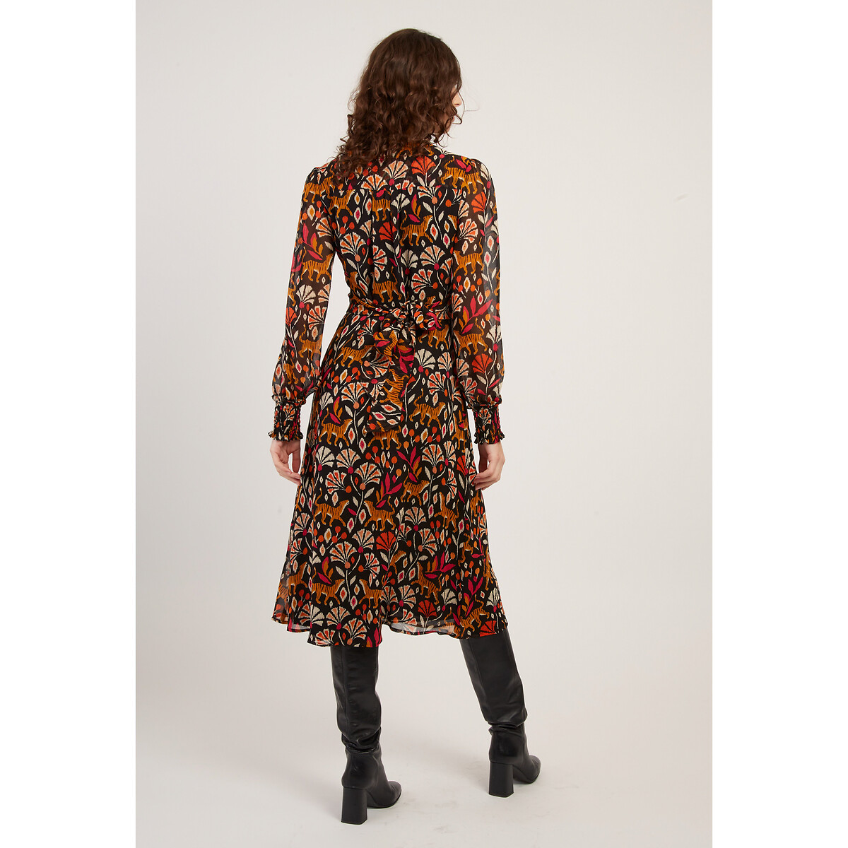 Beata Floral Midi Dress black, DERHY