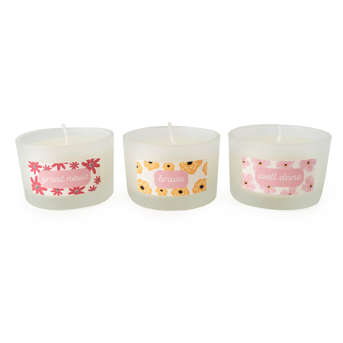 Set of 3 Candle Gift Set Celebrations white, SO'HOME