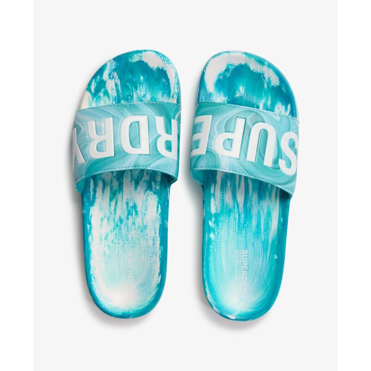 Claquettes de Piscine Marble bleu foncé aop, SUPERDRY