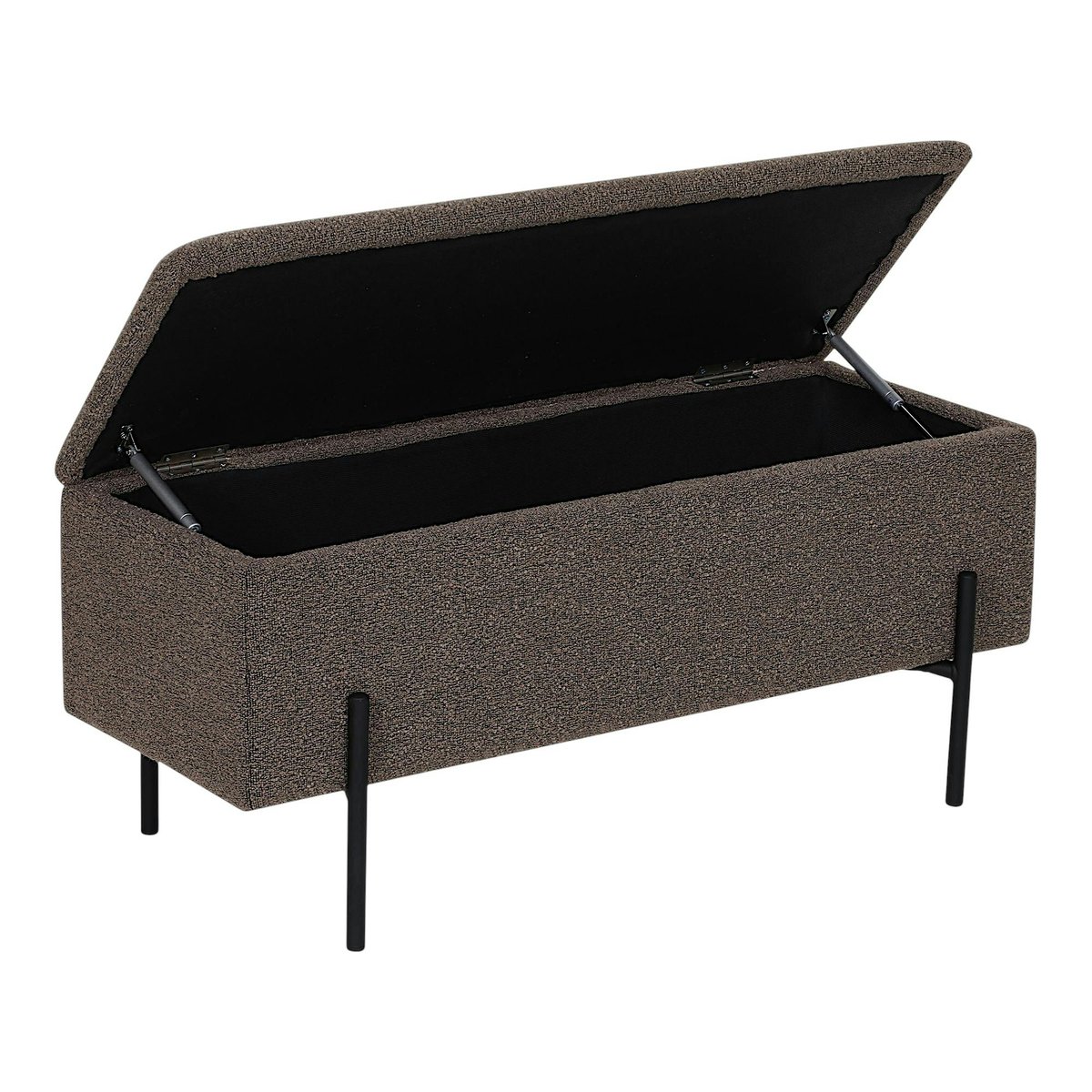 Banc coffre en bouclette marron 95 cm BERLIN marron, PIER IMPORT