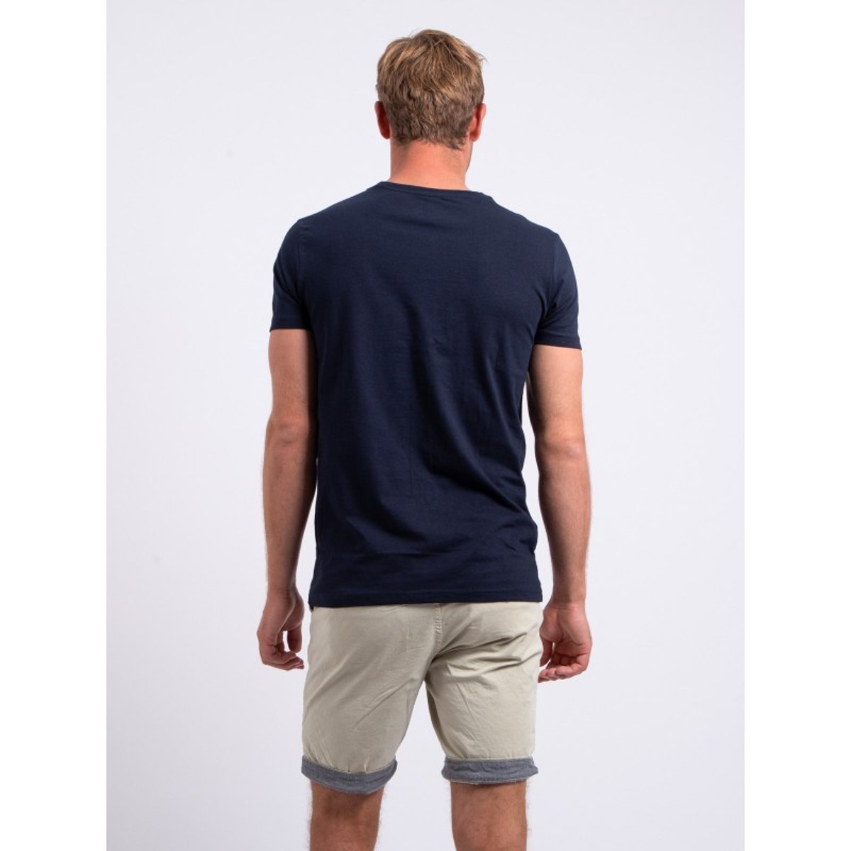 T-shirt Manches Courtes Col Rond Pur Coton Noclark bleu marine, RITCHIE