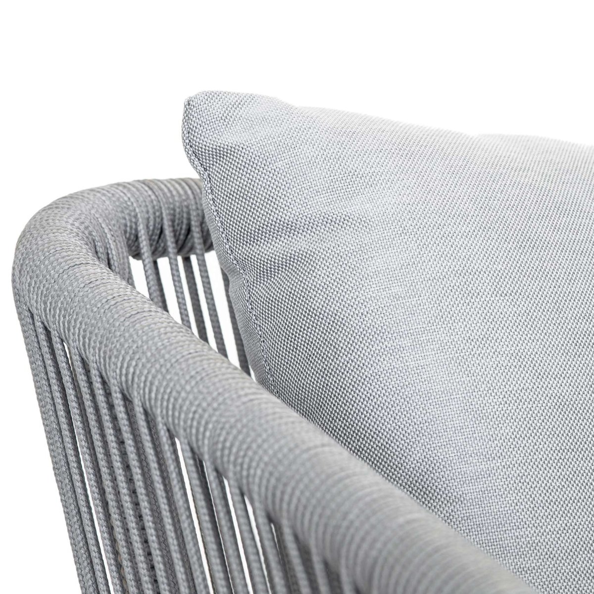 Salon détente en corde tressée gris clair, HOME MAISON