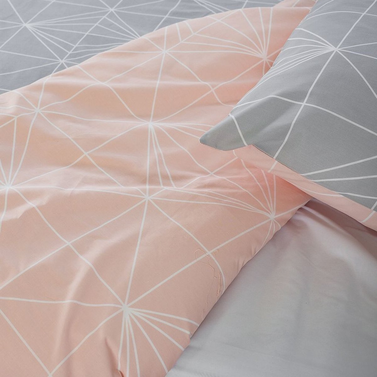 Parure housse de couette coton, Shyne gris, C DESIGN HOME TEXTILE