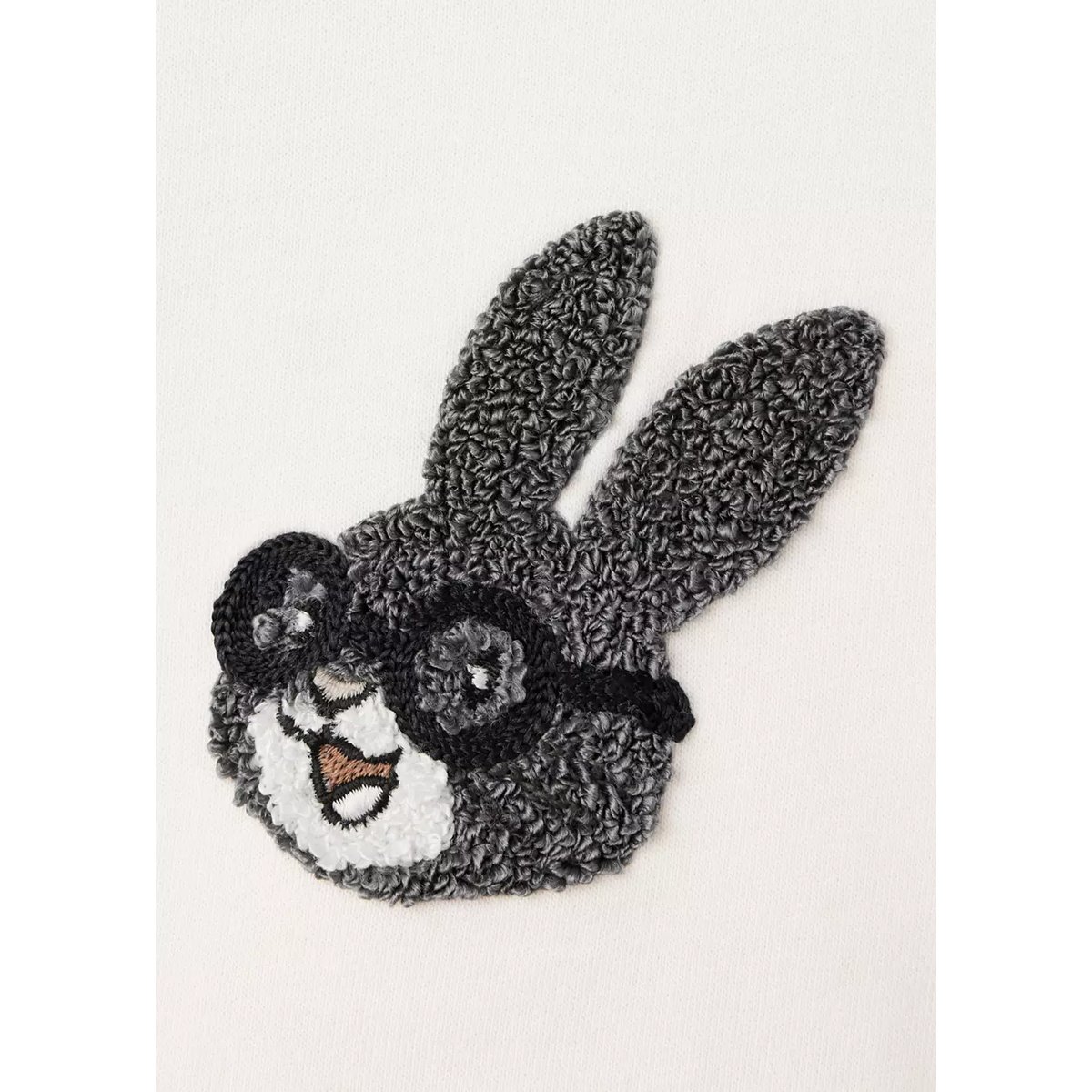 Sweat en coton avec motif texturé écru, MANGO BABY