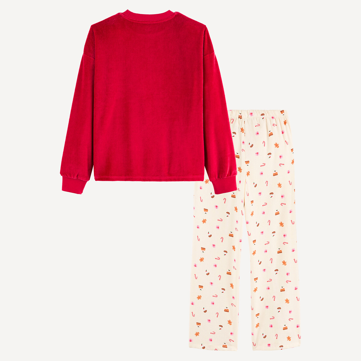 Pyjama en velours, thème Noël rouge/écru, LA REDOUTE COLLECTIONS