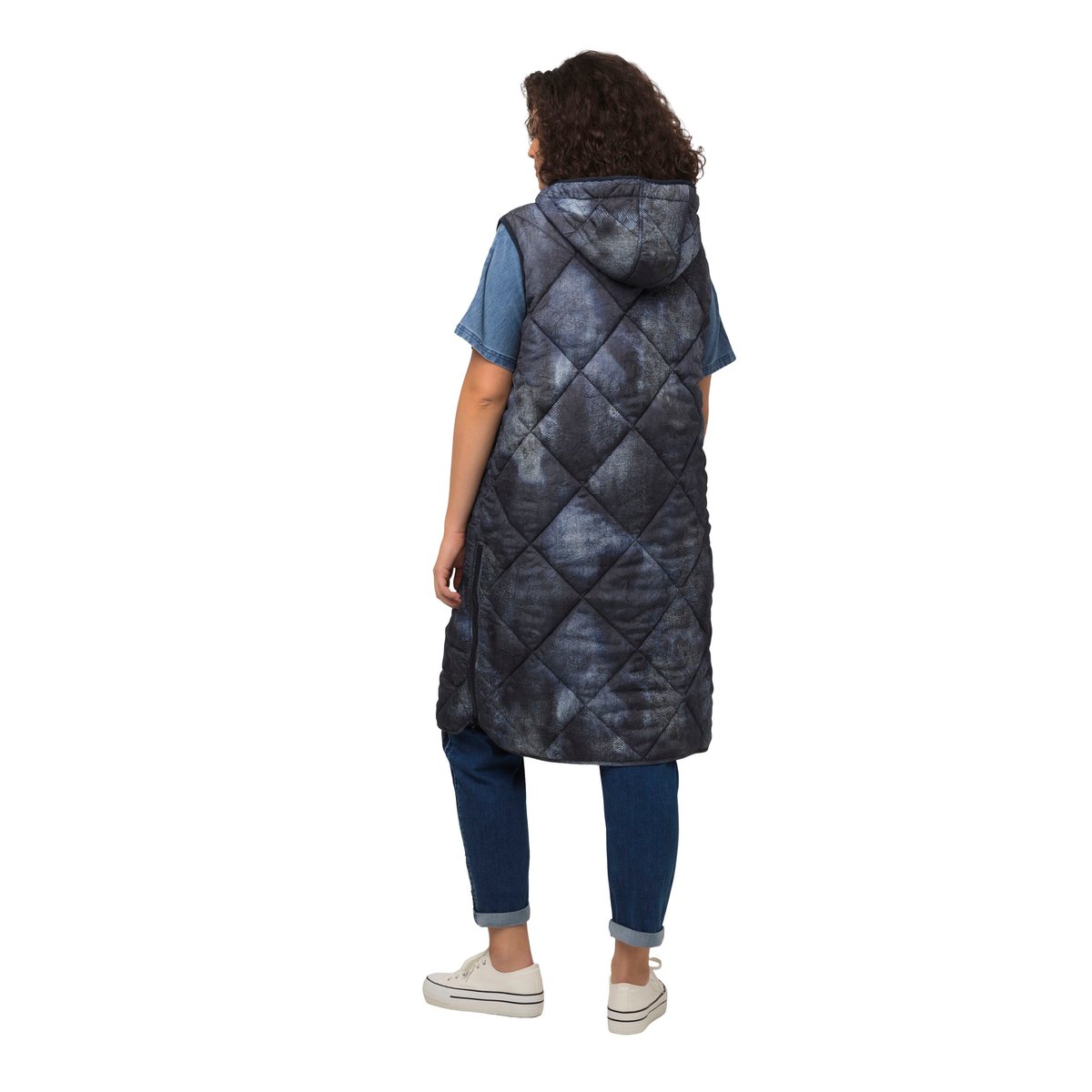 Long gilet matelassé gris bleu, ULLA POPKEN