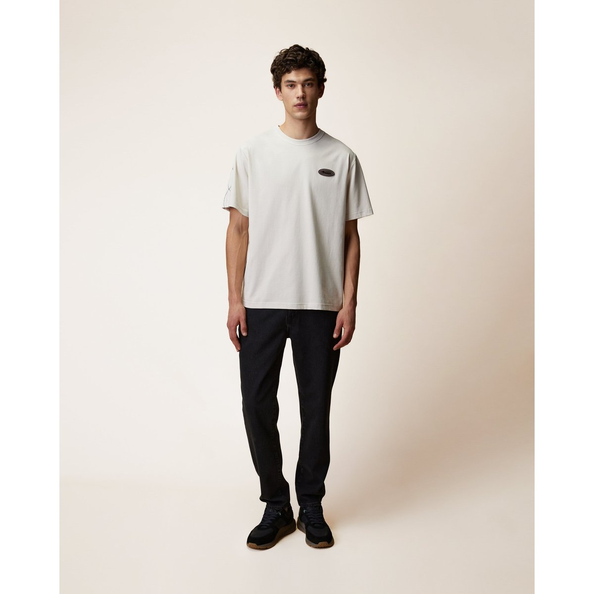 T-shirt en maille beige, FAGUO
