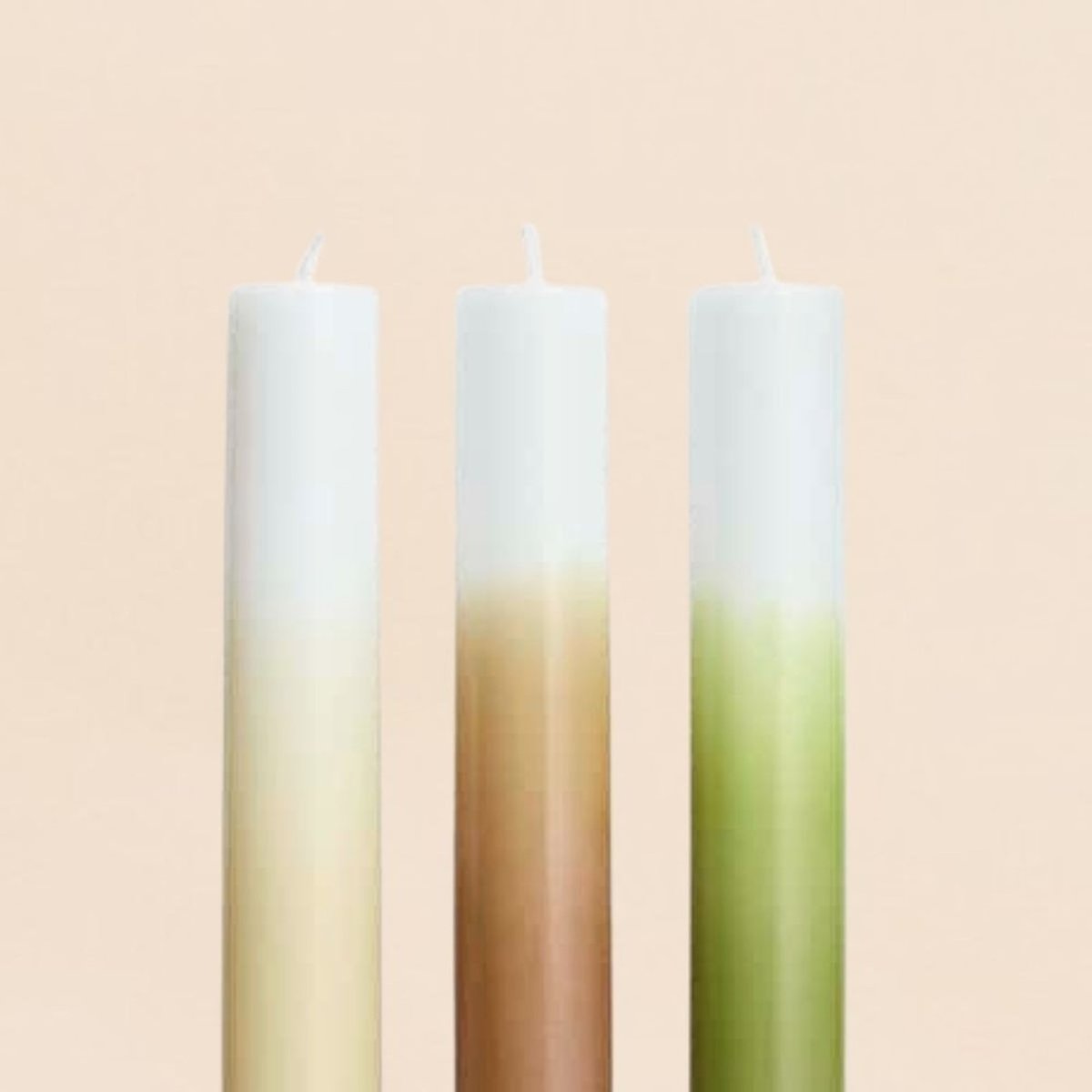 Set de 3 bougies dégradées 30cm beige, ORIGINALHOME