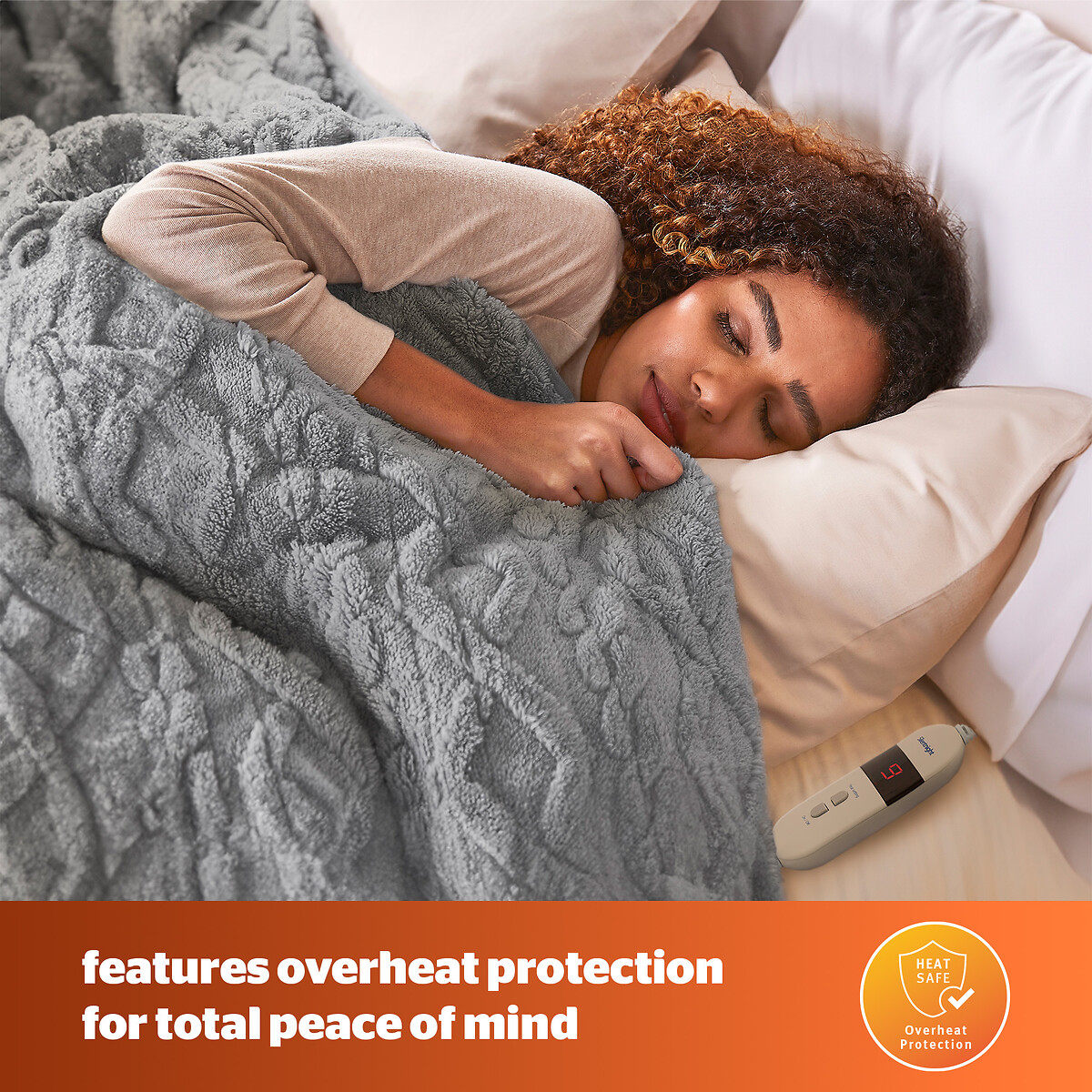 Luxury Super Cosy Heated Throw grey, SILENTNIGHT