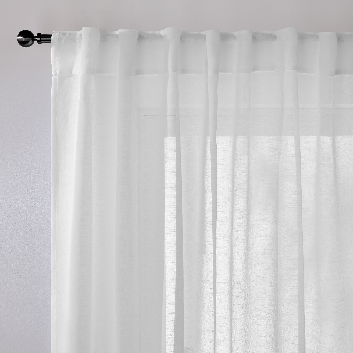 Lote de 2 cortinados com presilhas escondidas, Majo branco, LA REDOUTE INTERIEURS