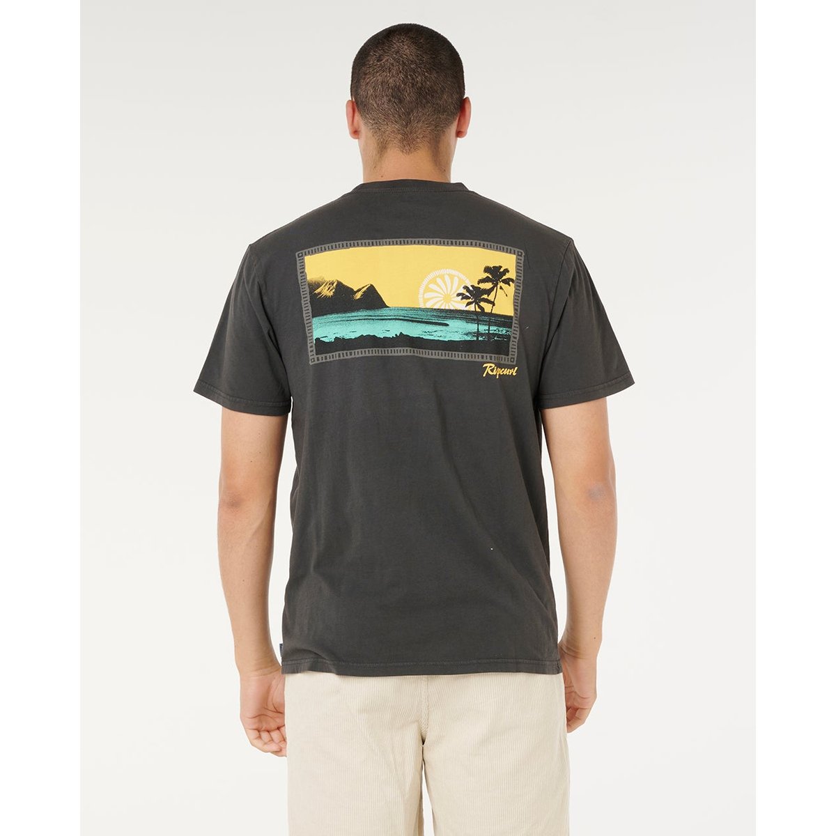 T-shirt Sunset Mod Cali noir délavé, RIP CURL