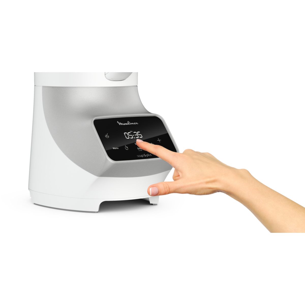 Blender chauffant SOUP et PLUS LM926B00 BLANC 2L + bol vapeur blanc, MOULINEX