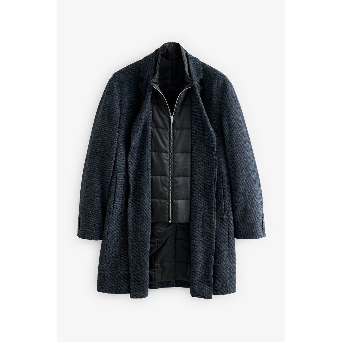 Manteau rembourré et faux gilet bleu marine, NEXT
