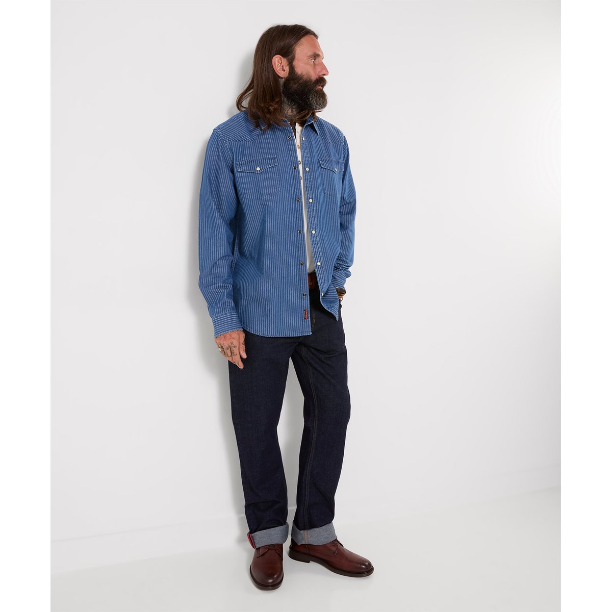 Chemise en Jean à Rayures Yardline bleu, JOE BROWNS