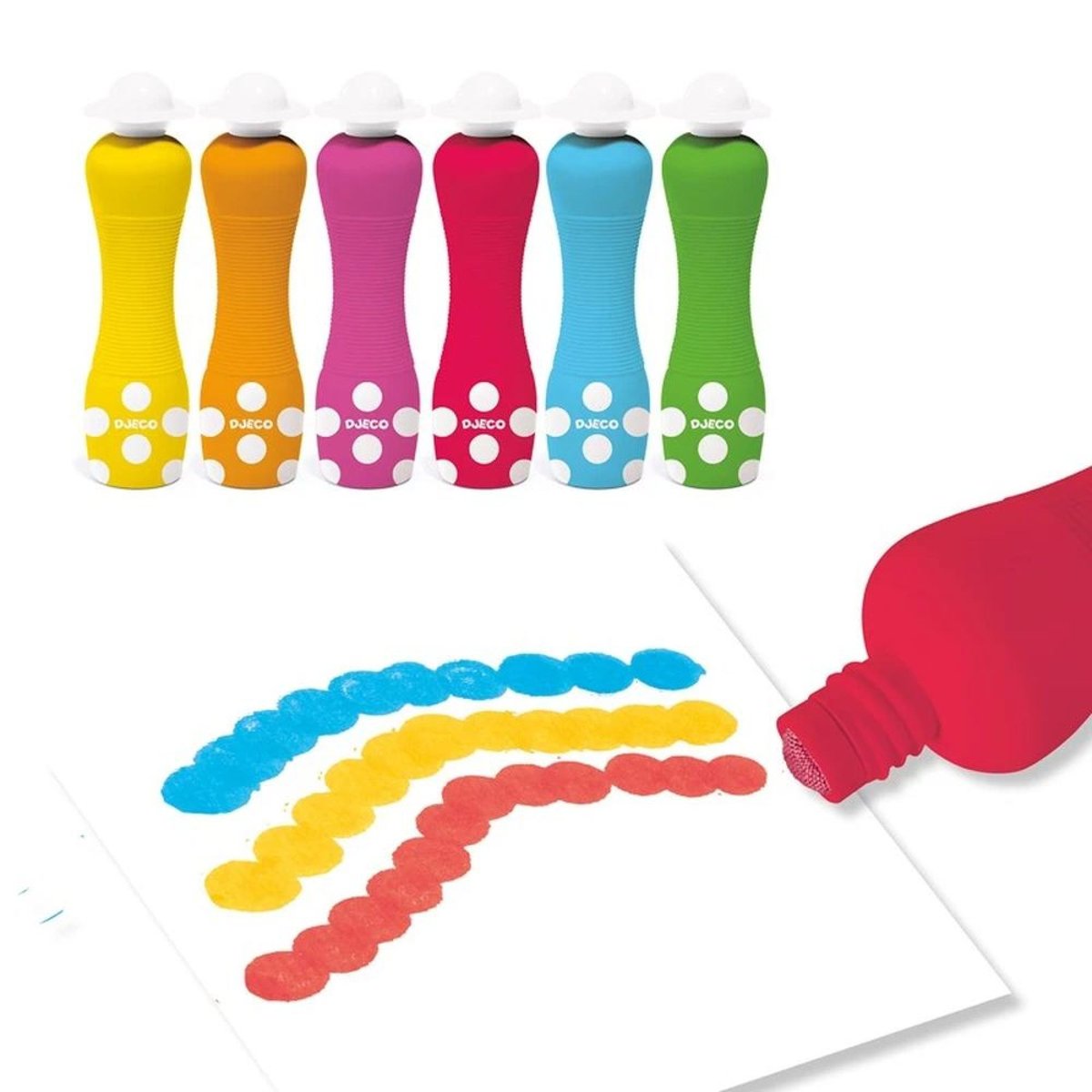 6 feutres marqueurs mousse pour enfant multicolore, DJECO