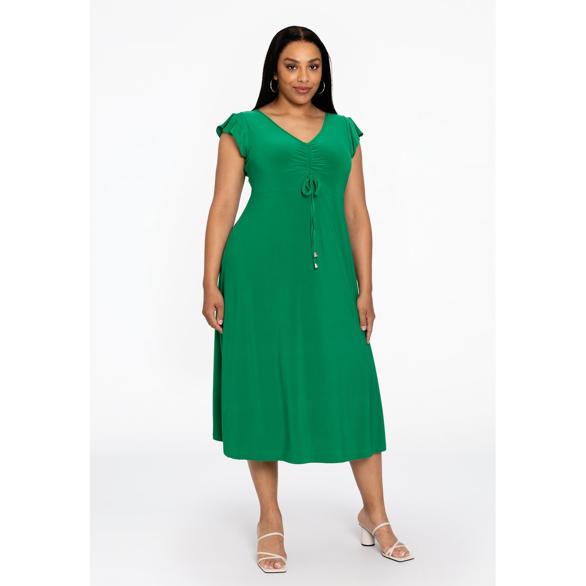 Robe avec manches courtes vert, YOEK