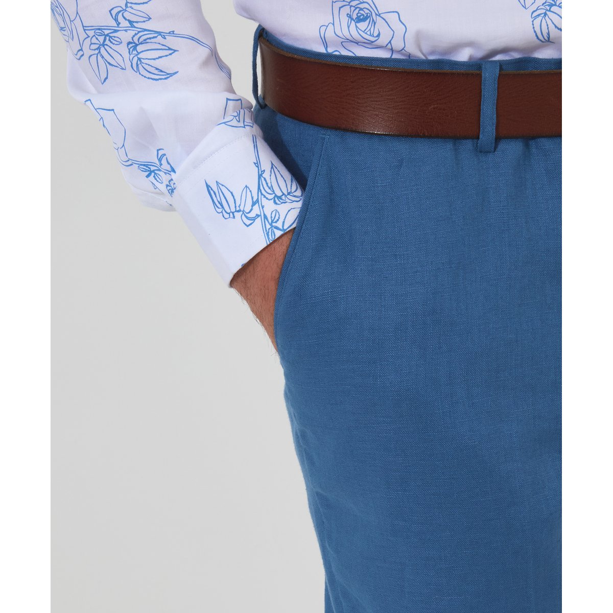 Pantalon Costume Lin Jambes Droites bleu, JOE BROWNS