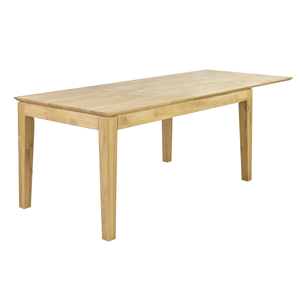 Table à manger extensible rectangulaire en bois clair chêne massif L160-220 cm YULIA bois brut, MILIBOO