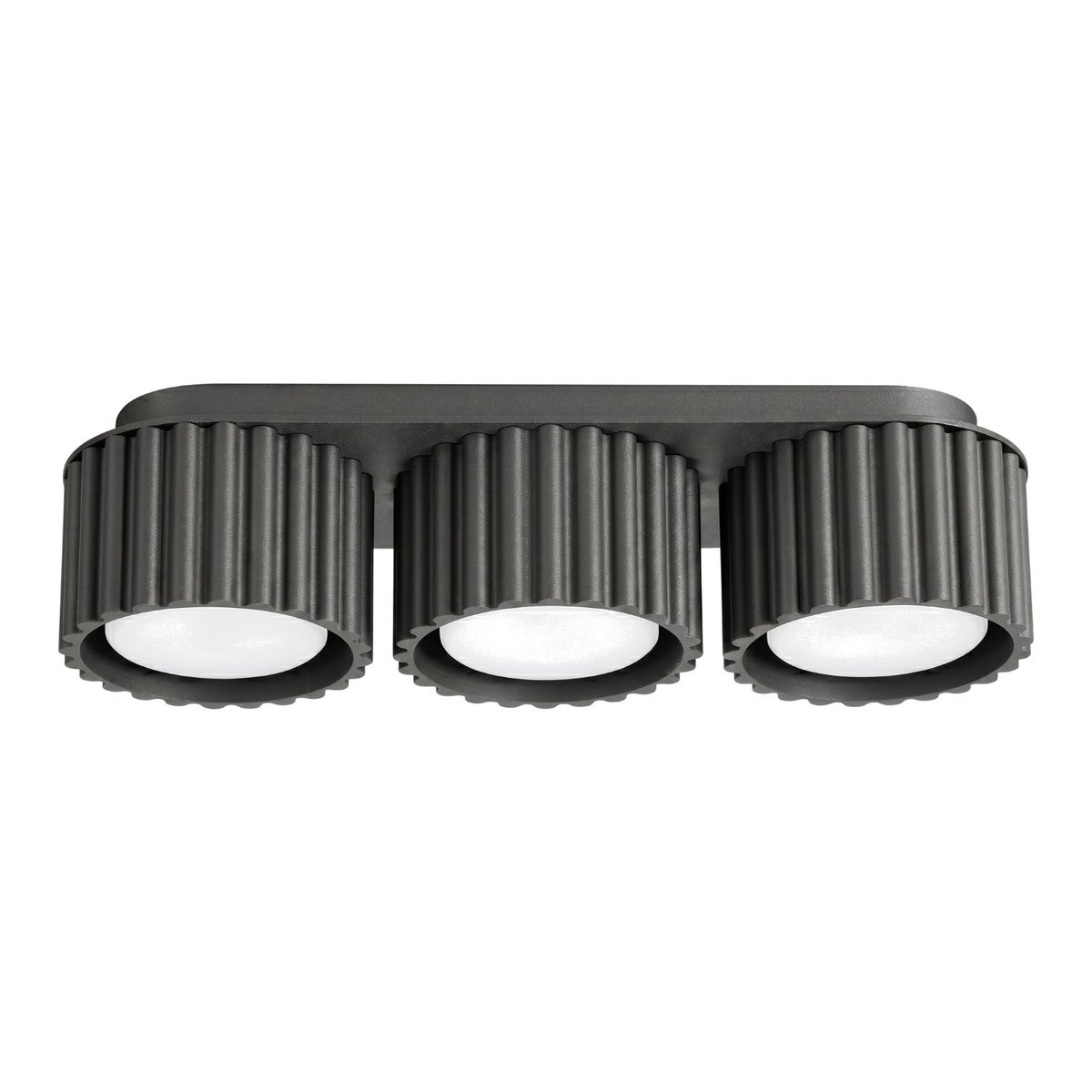 Plafonnier Aluminium Noir Gx53 3 AURA noir, EDEN