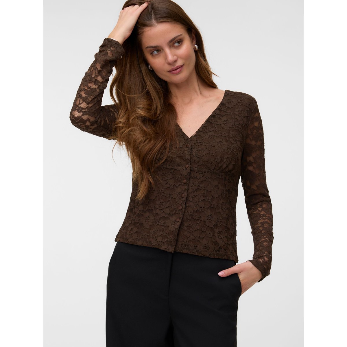 Top chocolate brown, VERO MODA