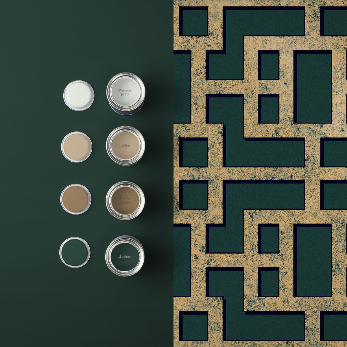 Papier peint Rendo Green & Copper vert, GRAHAM ET BROWN