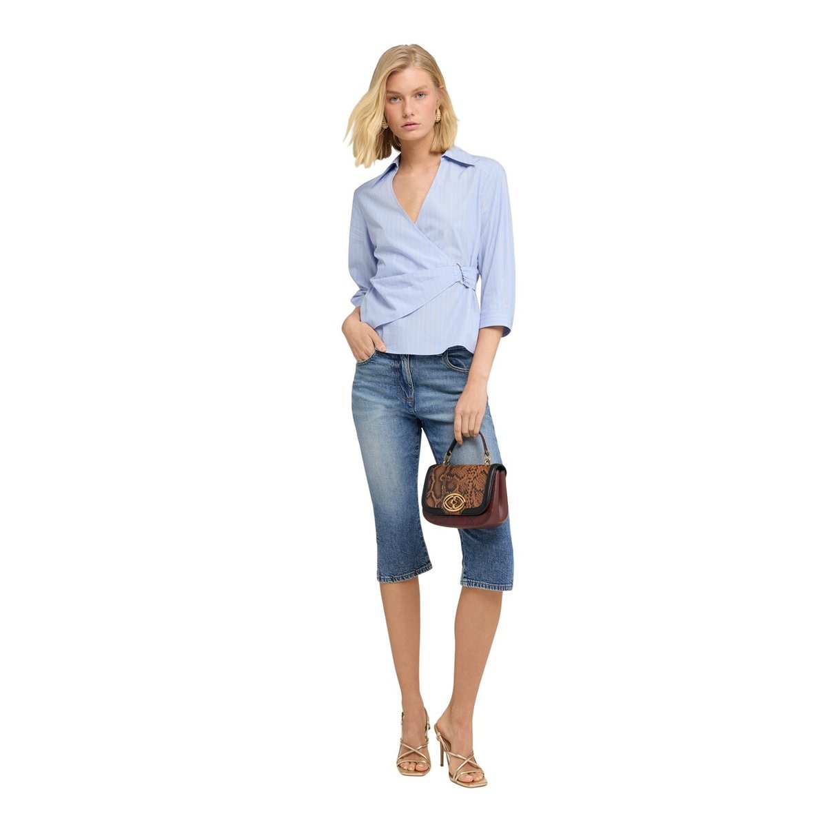 Chemise portefeuille à rayures light - blue, MOTIVI