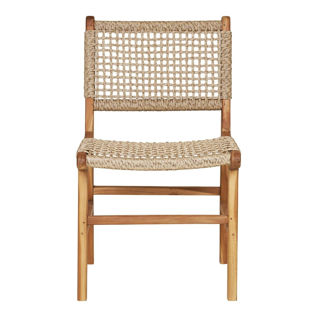 Chaise de jardin en teck et résine tressée (lot de 2) MENDOZA bois naturel, PIER IMPORT
