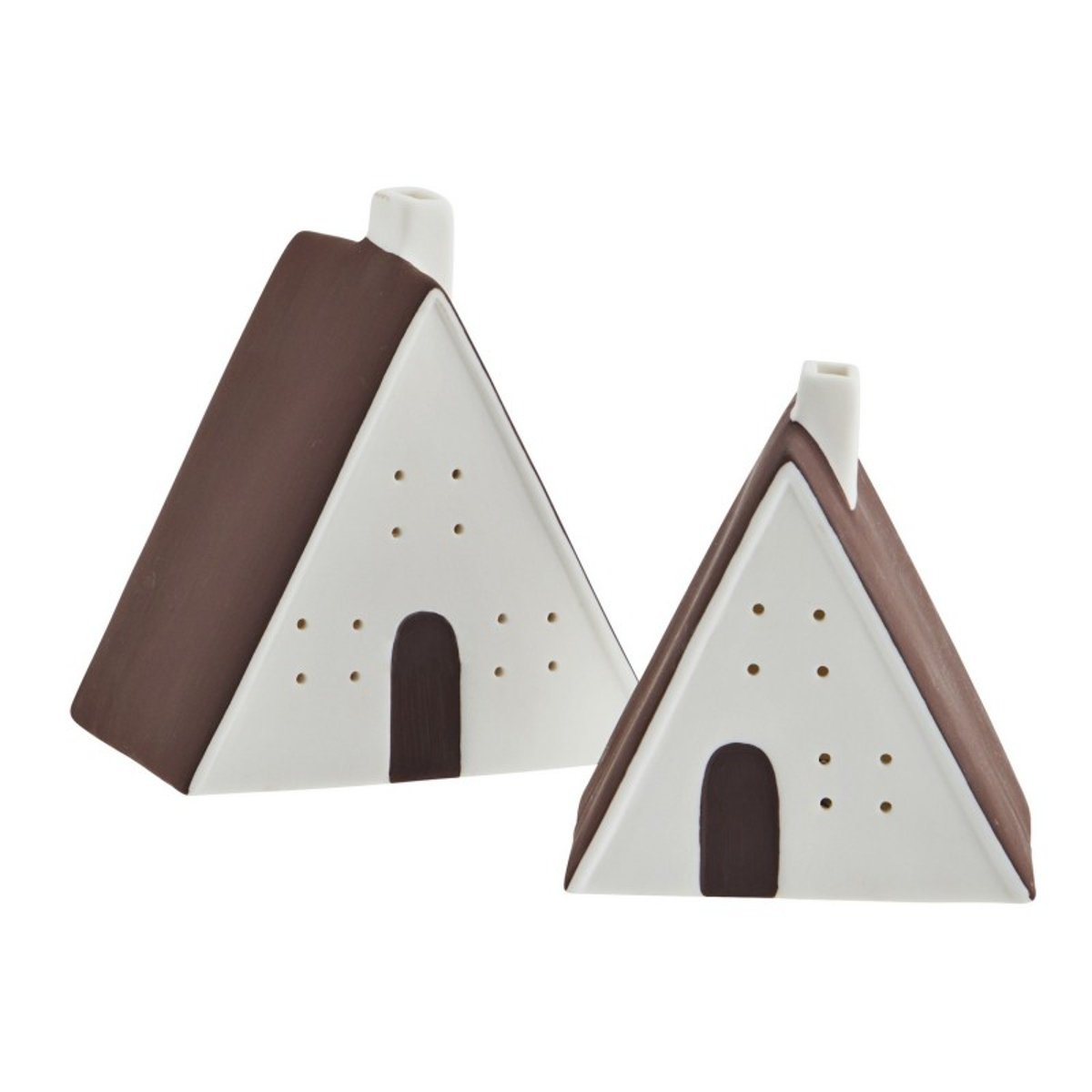 Petites maisons porcelaine led set de 2 blanc, MADAM STOLTZ
