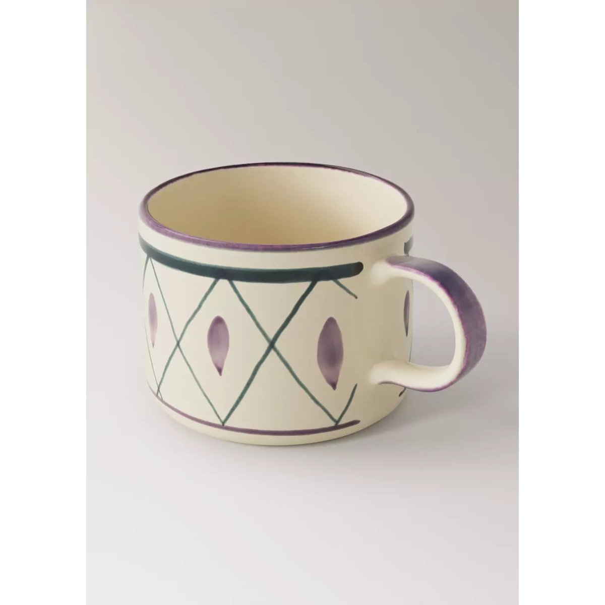 Tasse en grès dessin peint à la main bleu pétrole, MANGO HOME