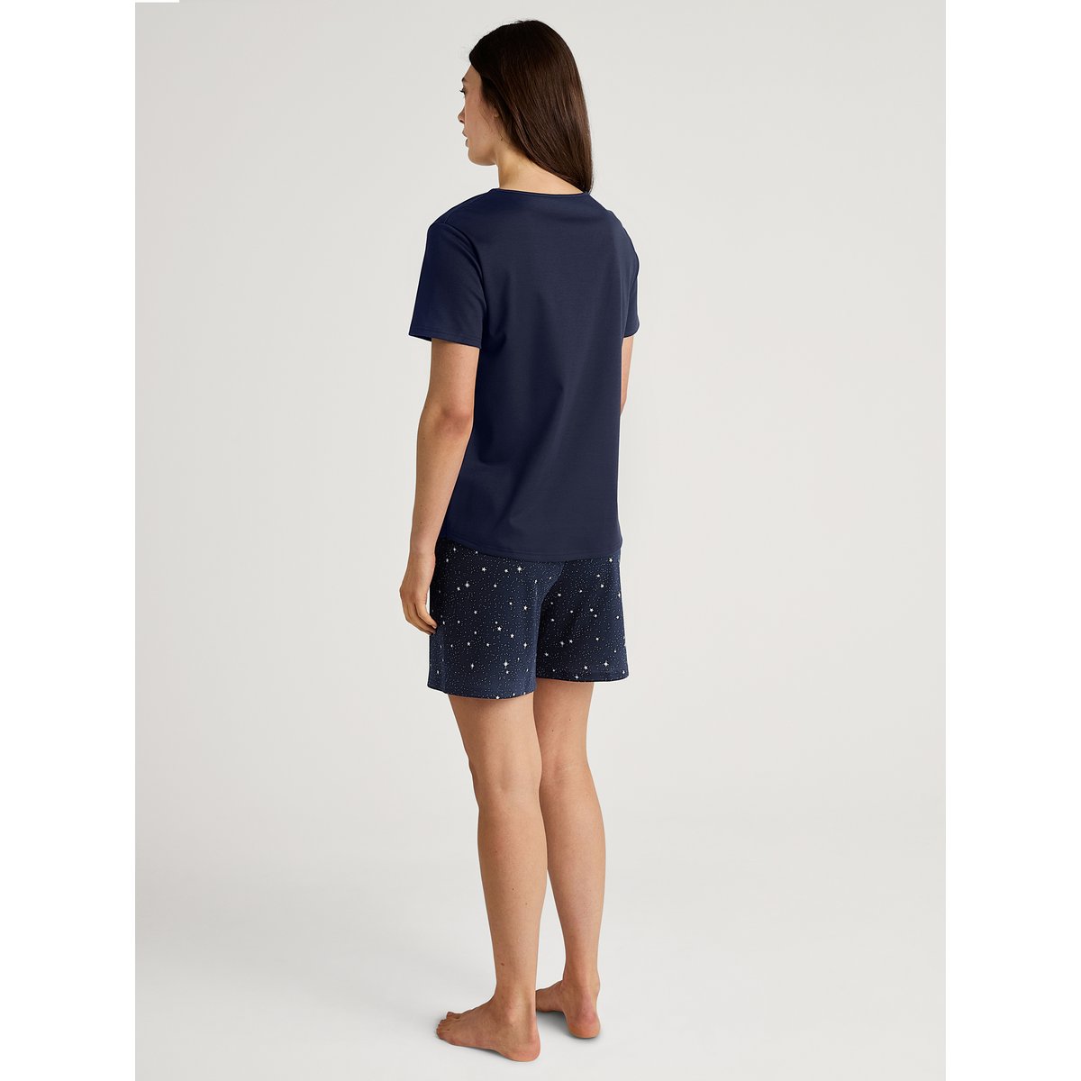 Pyjama court manches courtes Coton SWEET DREAMS bleu paon, CALIDA