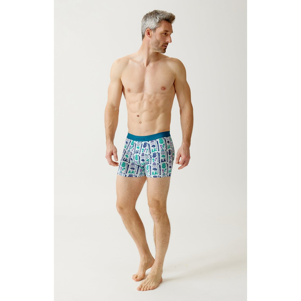 Boxer en jersey de coton imprimé Coup de moufle ciel, ARTHUR