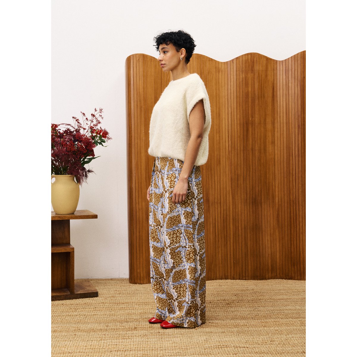 Pantalon  en coton LOKI leo marron ocre, FRNCH