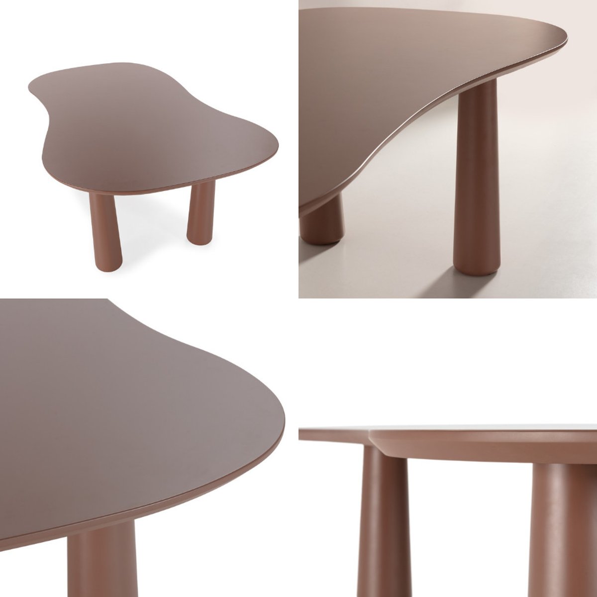 Table à manger 8 personnes organique en bois - ADRINE marron glacé, DRAWER