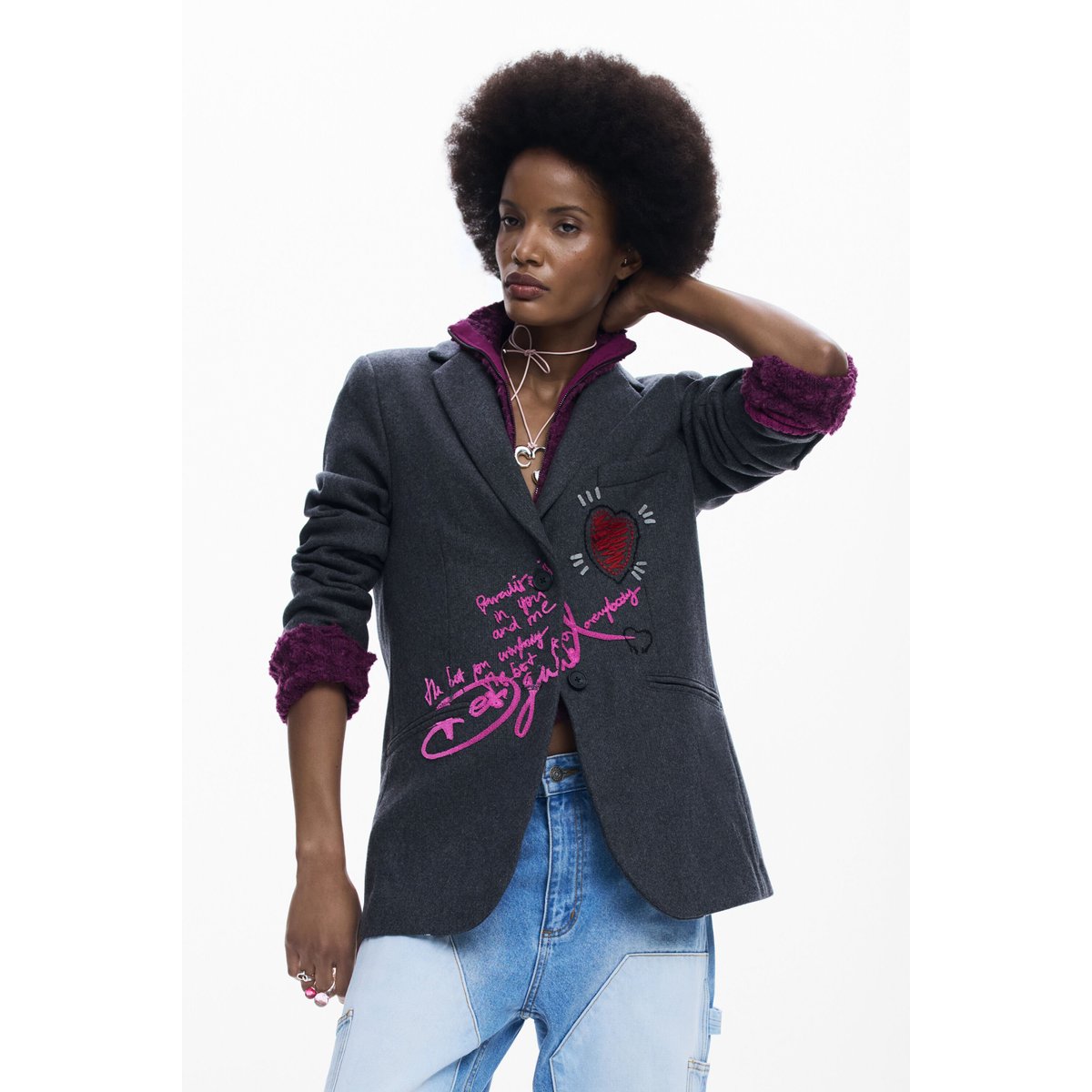 Blazer combinée capuche noir, DESIGUAL