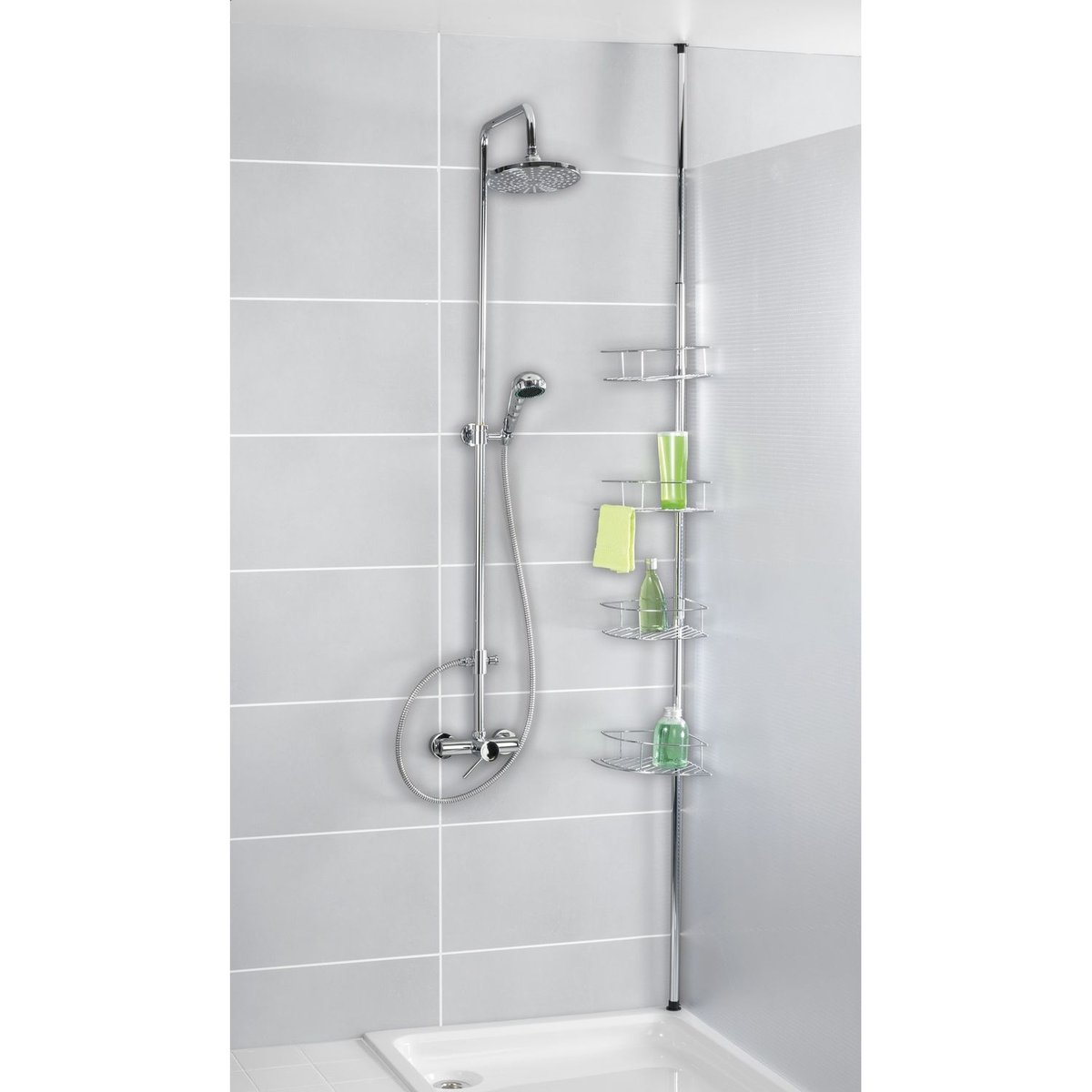 Etagère De Douche Extensible Dolcedo argent, WENKO