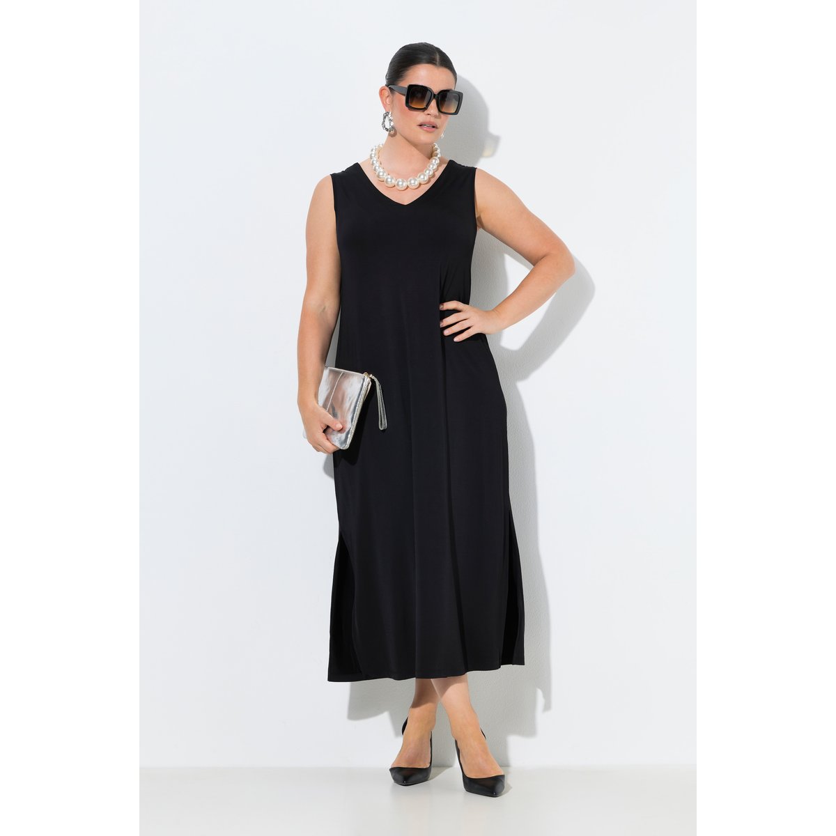 Robe midi sans manches noir, ULLA POPKEN