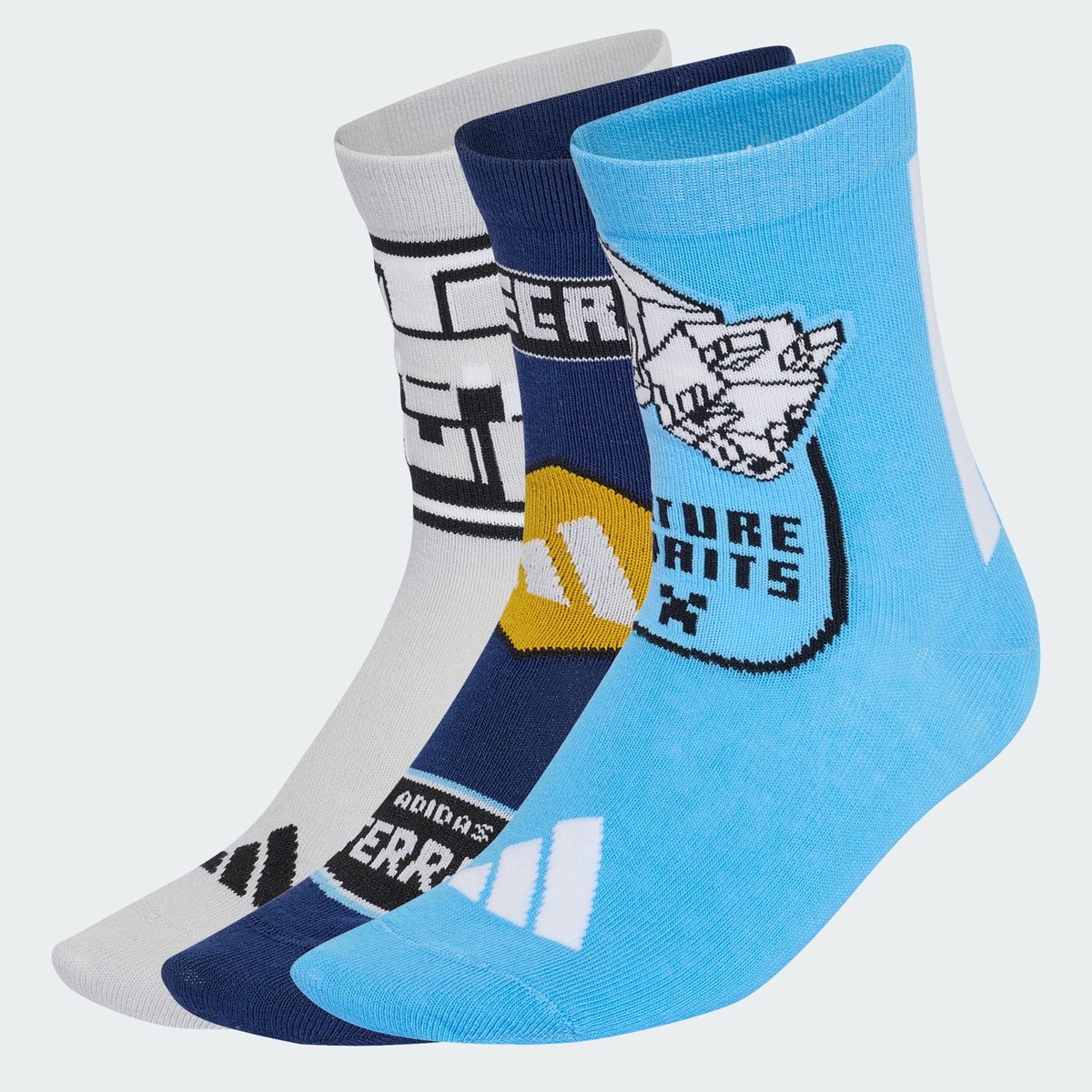 Chaussettes Adidas Minecraft Junior Chaussettes Adidas Minecraft Junior light solid grey / blue burst / dark blue, ADIDAS SPORTSWEAR