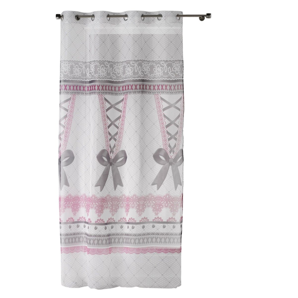 Panneau a oeillets rideau Voile Joli Corset gris, EDEN
