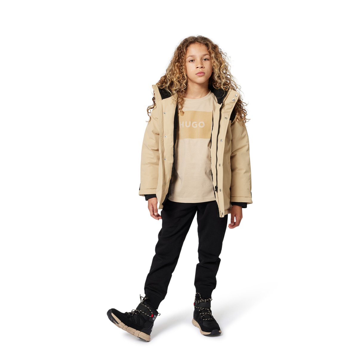 Tagliavento beige noir, HUGO KIDSWEAR