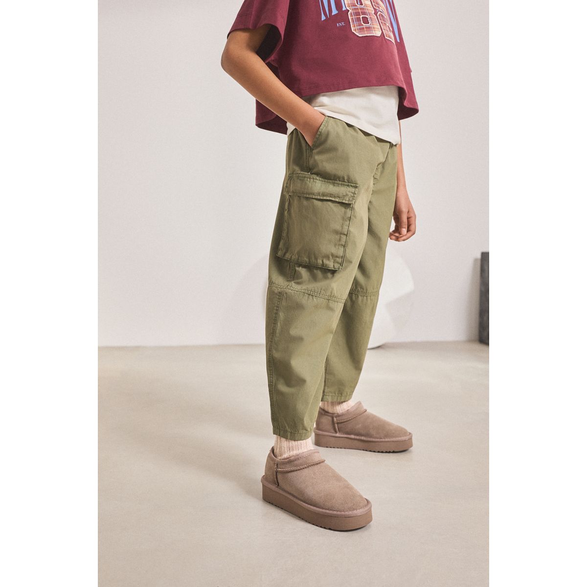 Pantalon cargo vert kaki, NEXT