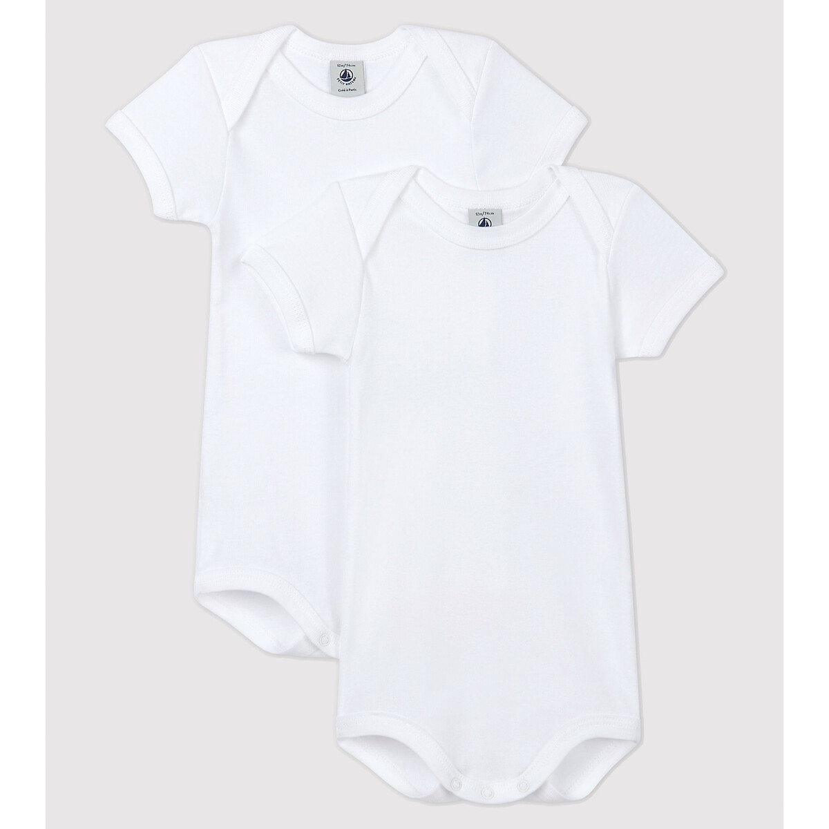 Lot de 2 bodies blanc, PETIT BATEAU
