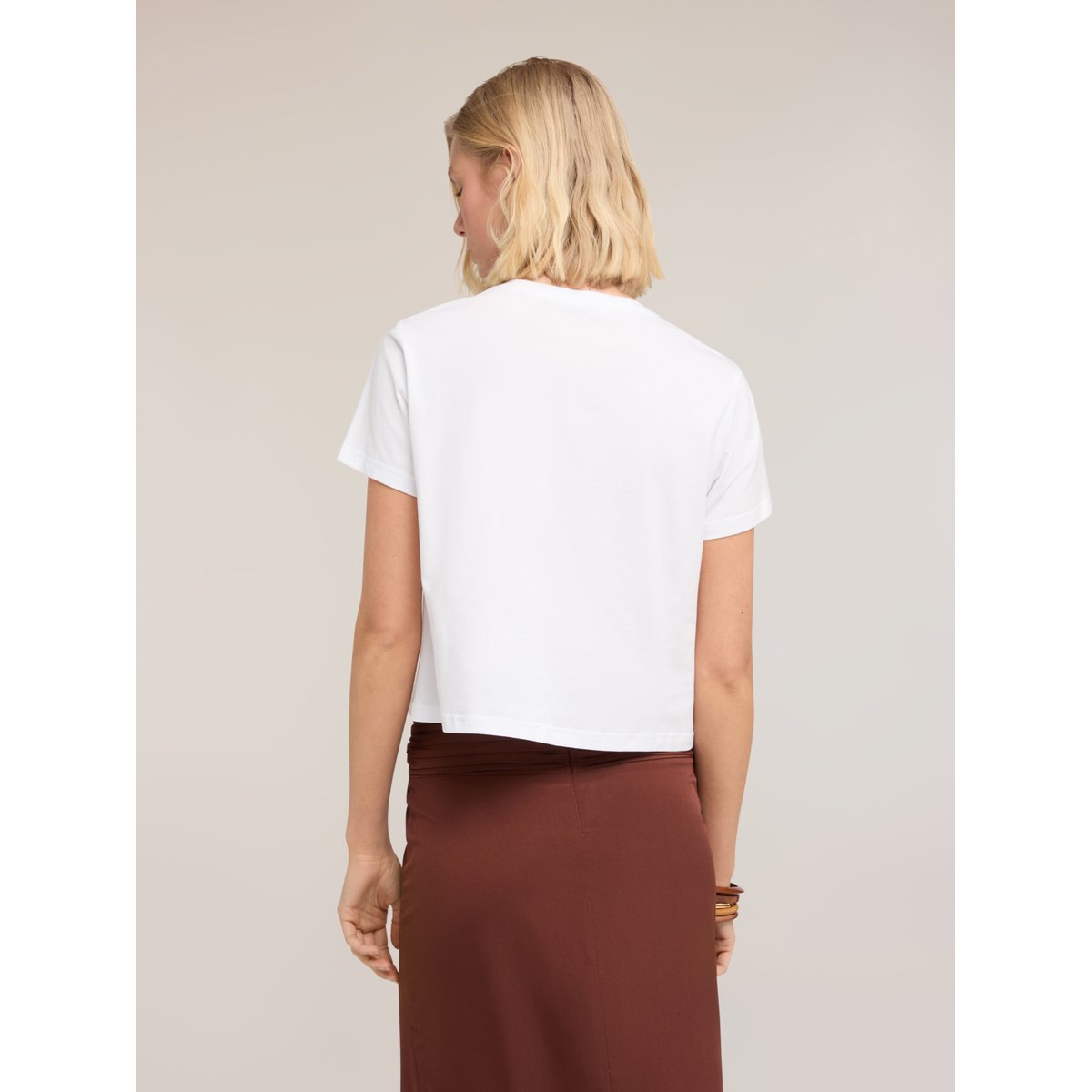 T-shirt avec broderie de paillettes blanc, MOTIVI