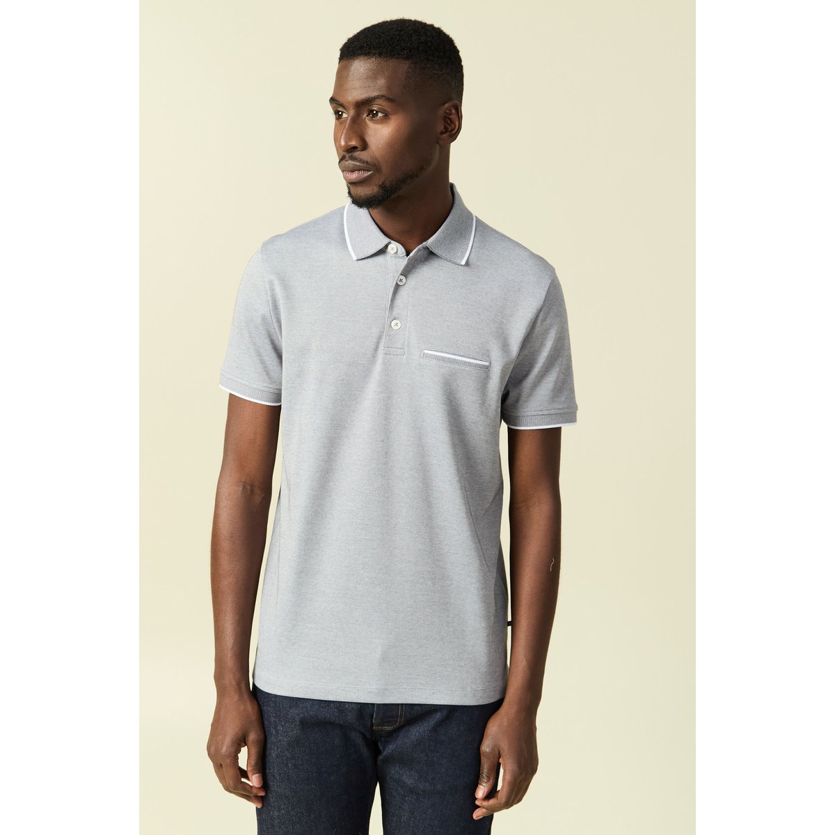 Polo manches courtes gris foncé, BONOBO