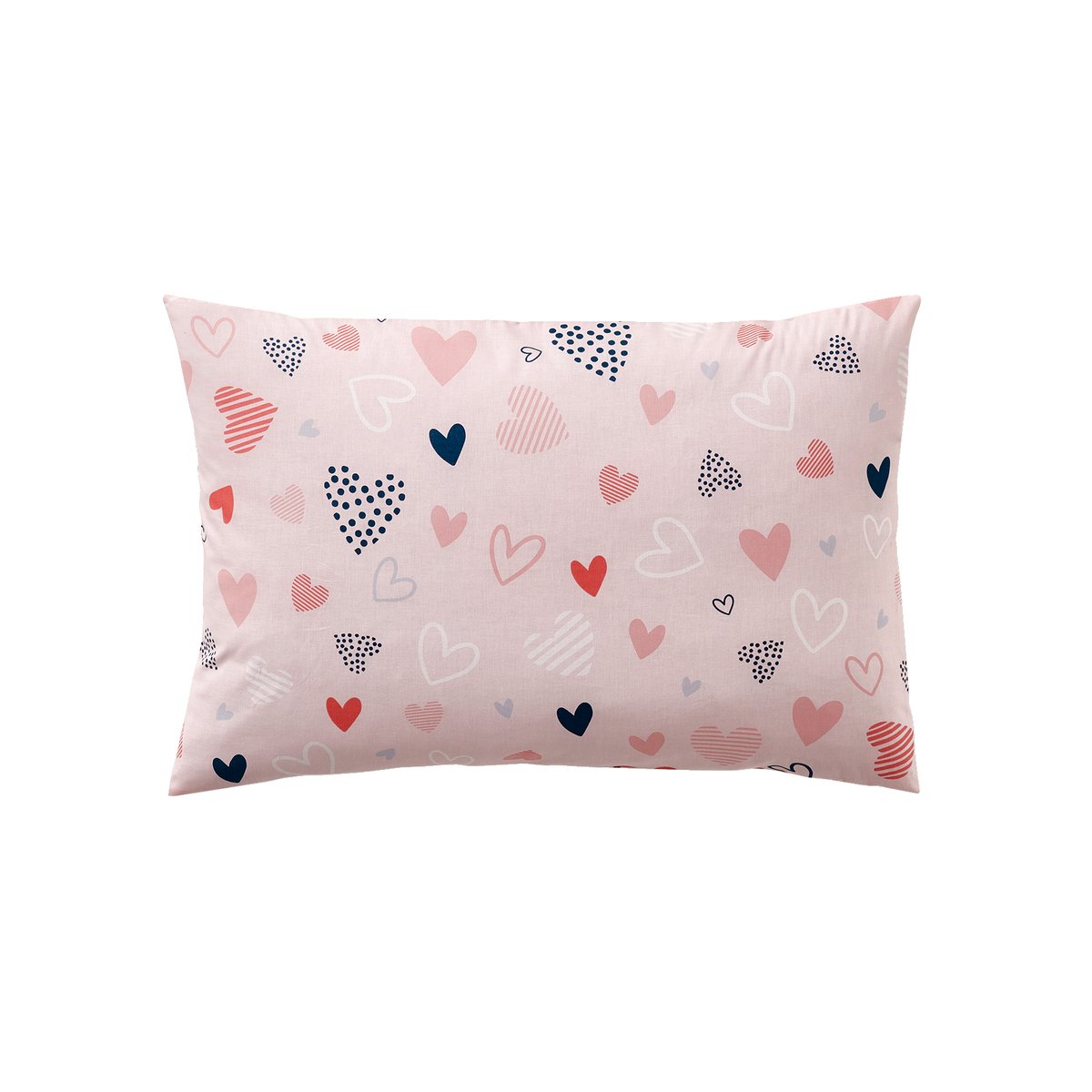 Parure housse de couette + taie d'oreiller COEURS EN FETE rose / multicolore, VERTBAUDET