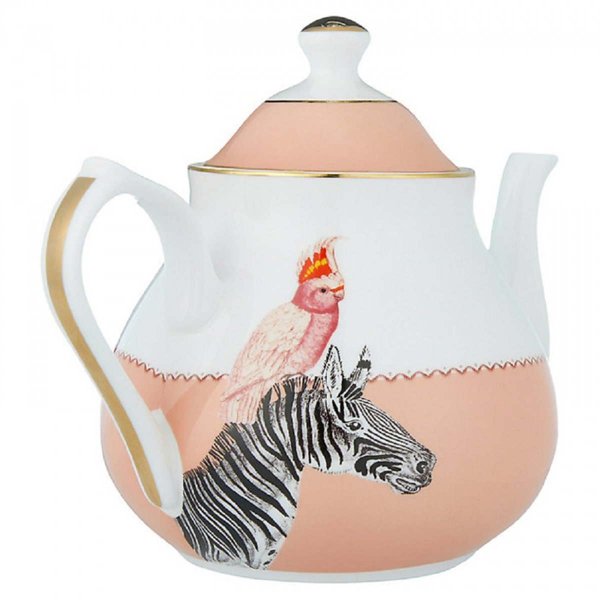 Théière Zèbre 130 cl multicolore , détails bords dorés, YVONNE ELLEN