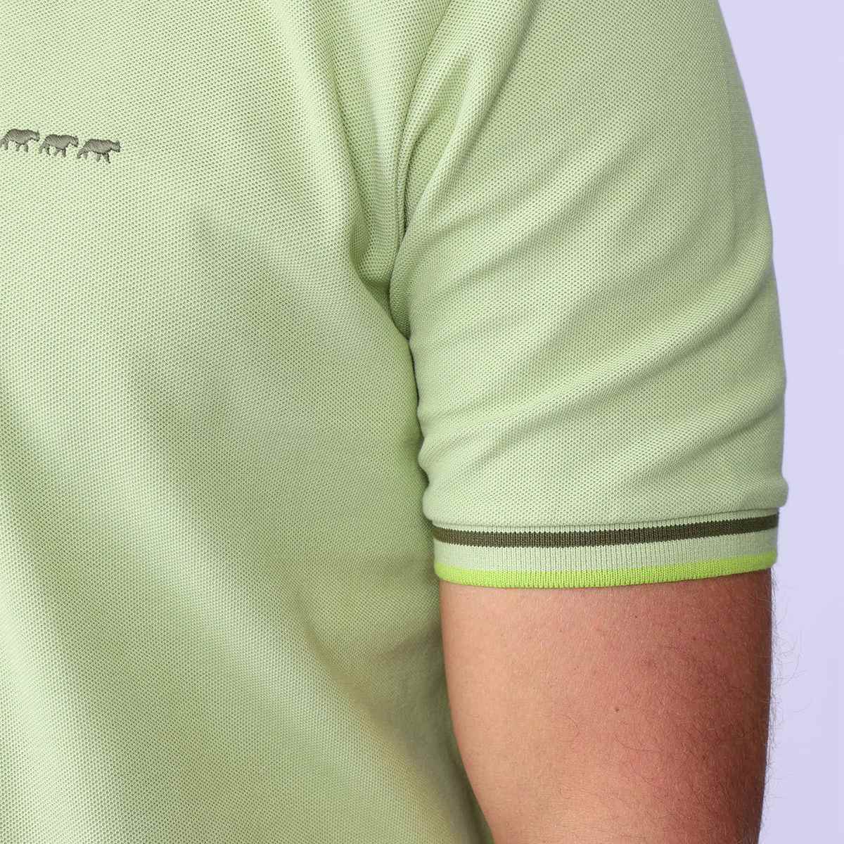 T-shirt maille piquée vert clair, MISE AU GREEN